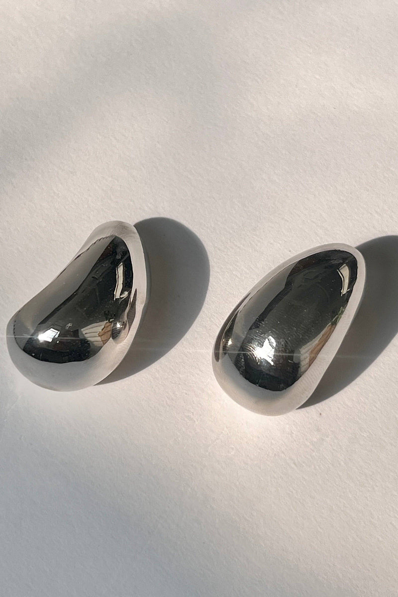 Luna Studs Polished Silver