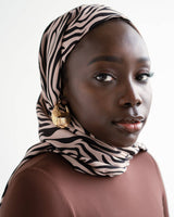 Zebra Head Wrap in Tan