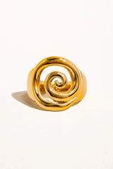 Cyclone 18K Gold Non-Tarnish Twirl Ring